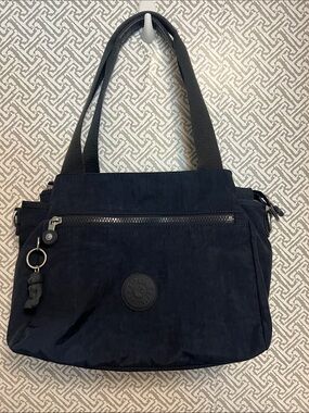 Kipling Navy Shoulder Tote/crossbody with Front Zip Pocket